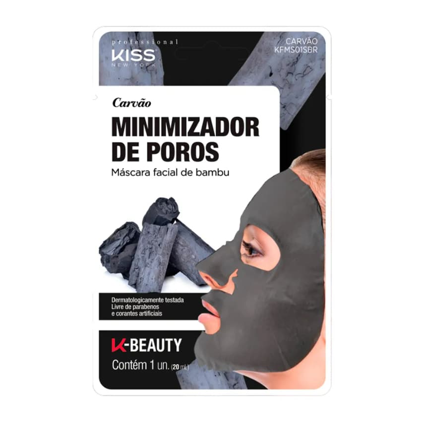 Máscara Facial de Bambu Carvão - Minimizador de poros -Kiss New York