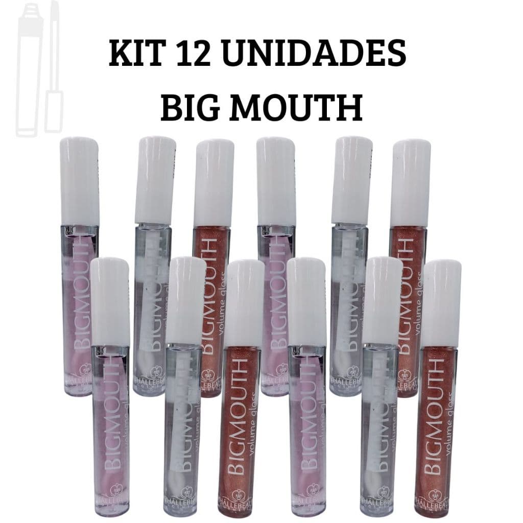 Kit 12 Unidades Big Mouth Phallebeauty Gloss Labial Efeito Volumoso 4ml