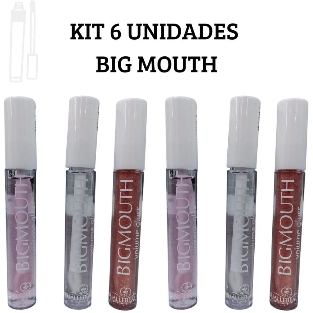 Kit 6 Unidades Big Mouth Phallebeauty Gloss Boca Grande Revenda Labios Volumosos