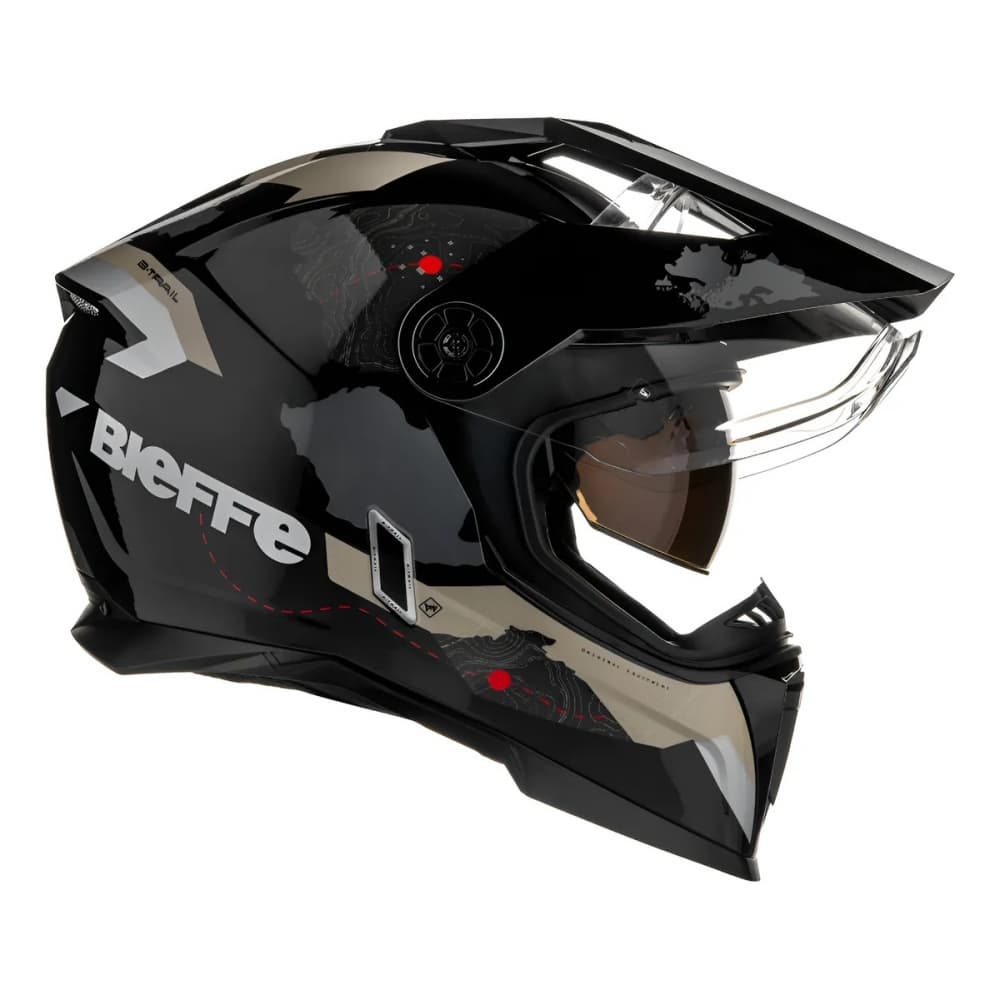 Capacete Moto Bieffe B-Trail Cross Big Trail Frontier C/ Óculos Solar Interno Lançamento