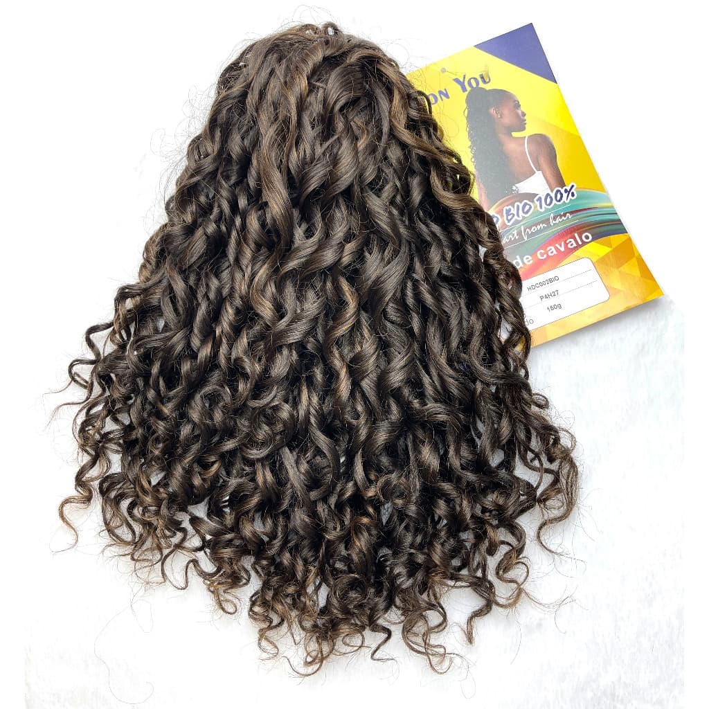 Cabelo Cacheado Caipira Rabo De Cavalo Fibra Macio Bio Humano Curto C Ajustes Puff 45cm Fashion You