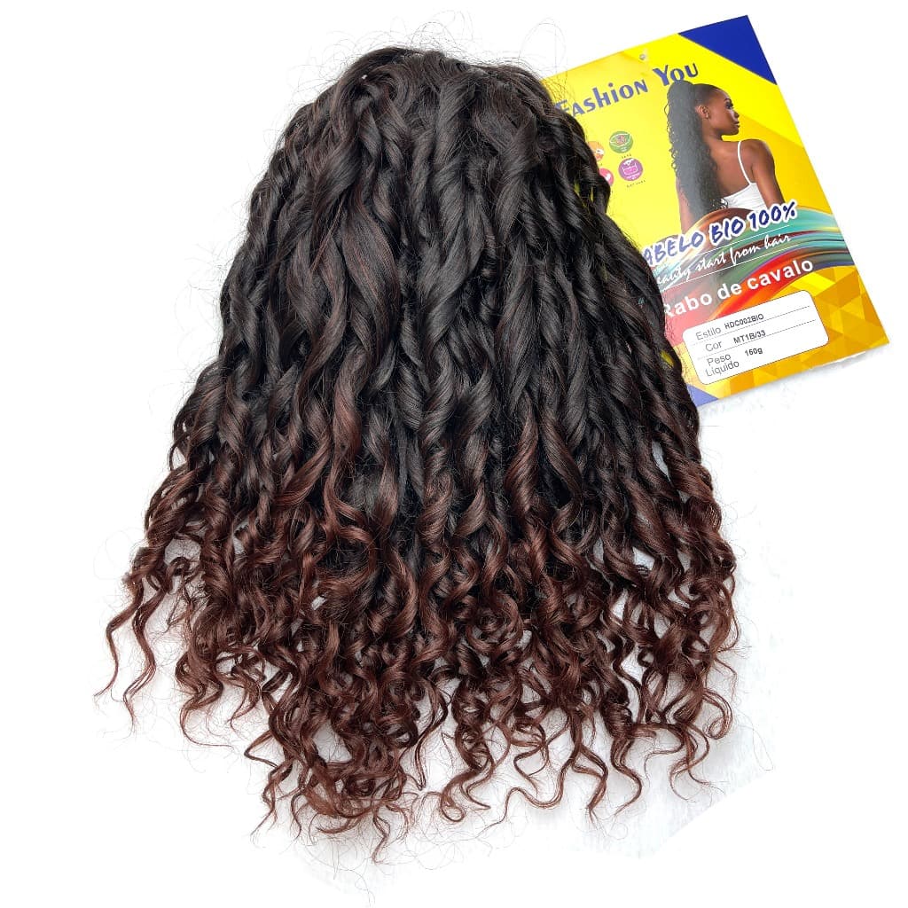Cabelo Cacheado Caipira Rabo De Cavalo Fibra Macio Bio Humano Curto C Ajustes Puff 45cm Fashion You