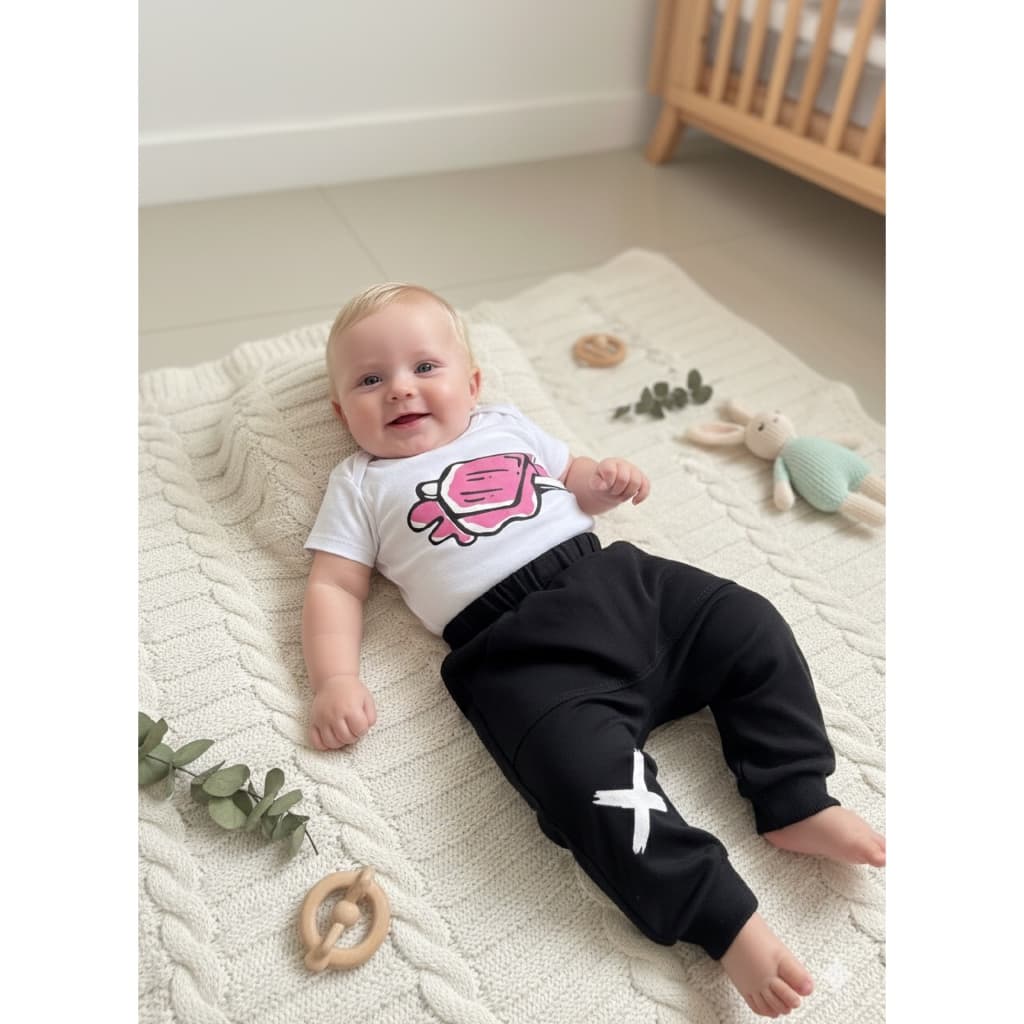 Conjunto Bebe Algodao Boddy e calca Estiloso/Moderno
