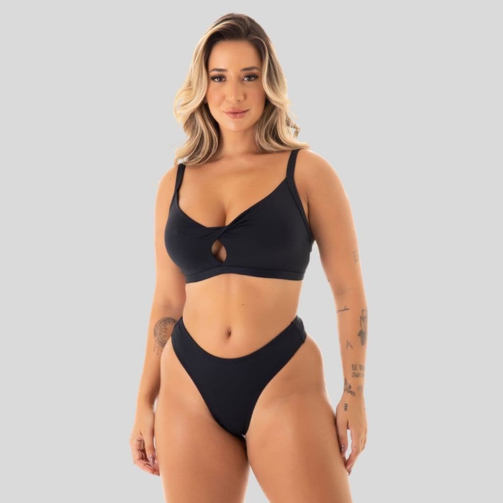 Conjunto Calcinha Forrada Biquini Feminino Topper Sutiã Frente Dupla Moda Praia Roupas
