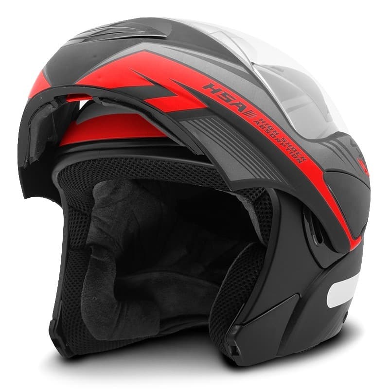 Capacete Pro Tork V-Pro Jet 3 Robocop Escamoteável Moto Masculino Feminino Sem Óculos Interno