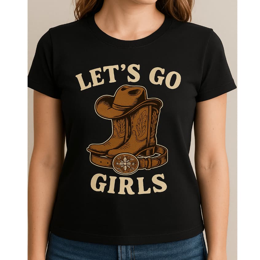 Camiseta Tshirt Feminina Cowgirl Country Boiadeira Agro Casual Blusa Chapéu Fivela Bota