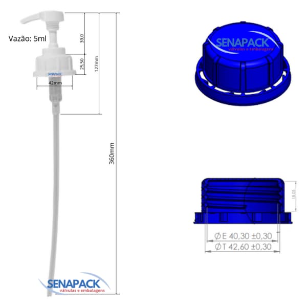 Válvula pump profissional para galão 5 litros R42 - C/2Un