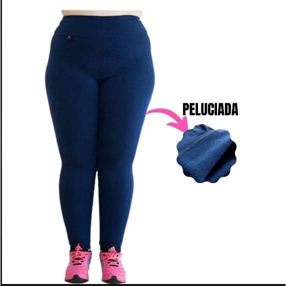 Calça Legging Peluciada Suplex Feminina Flanelada Grossa Forrada Cintura Alta