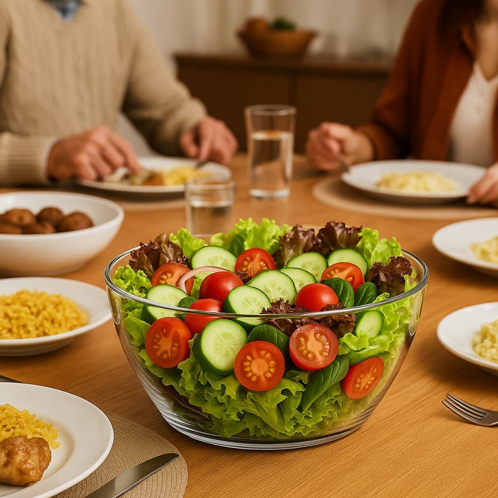 Saladeira De Vidro Redonda Bowl Tigela Fruteira Mesa Tropical Salada Para sua Cozinha Casa