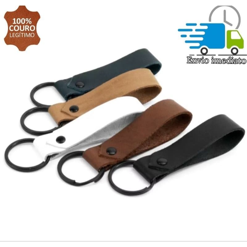 Chaveiro masculino couro legítimo kit 10