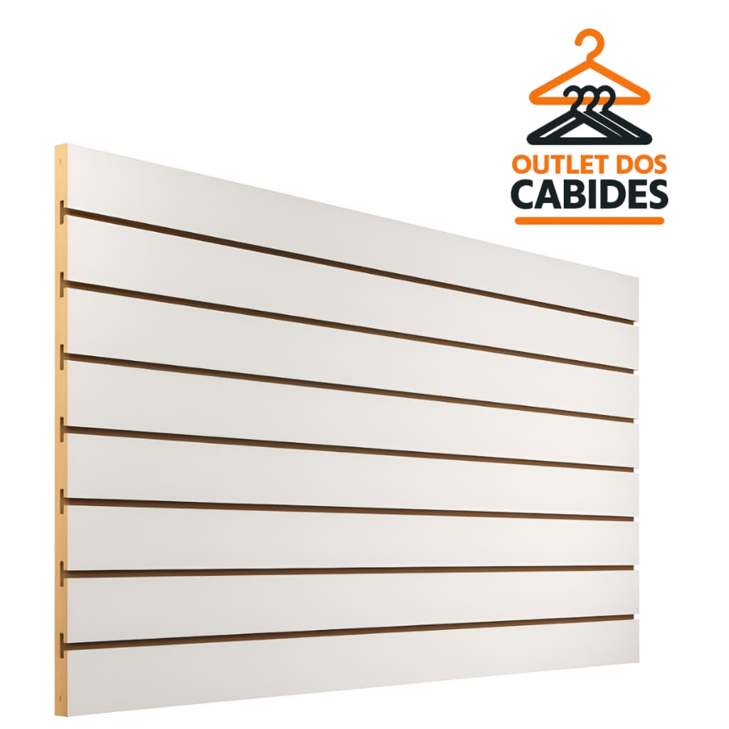 Painel Canaletado MDF 1,20x0,60 Branco Premium com Canaletas | Expositor de Parede para Loja Profissional