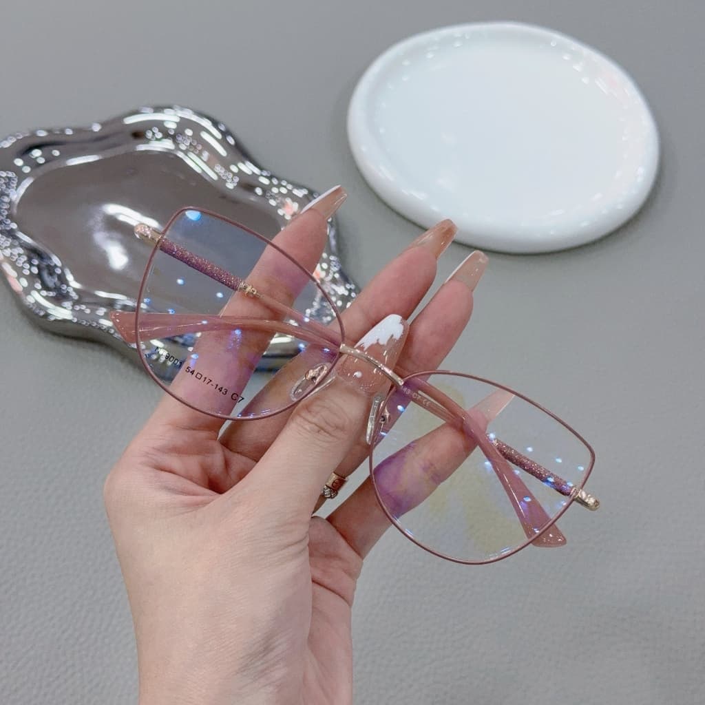Oculos para armacao de grau metal feminino com HASTE GRITTER BRILHO