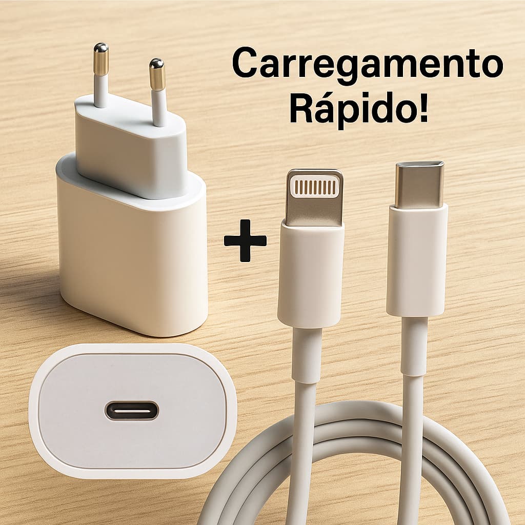 Carregador Iphone Fonte + Cabo Original Turbo P/ Iphone 11 12 13 14 Pro Promax X Xr Xs