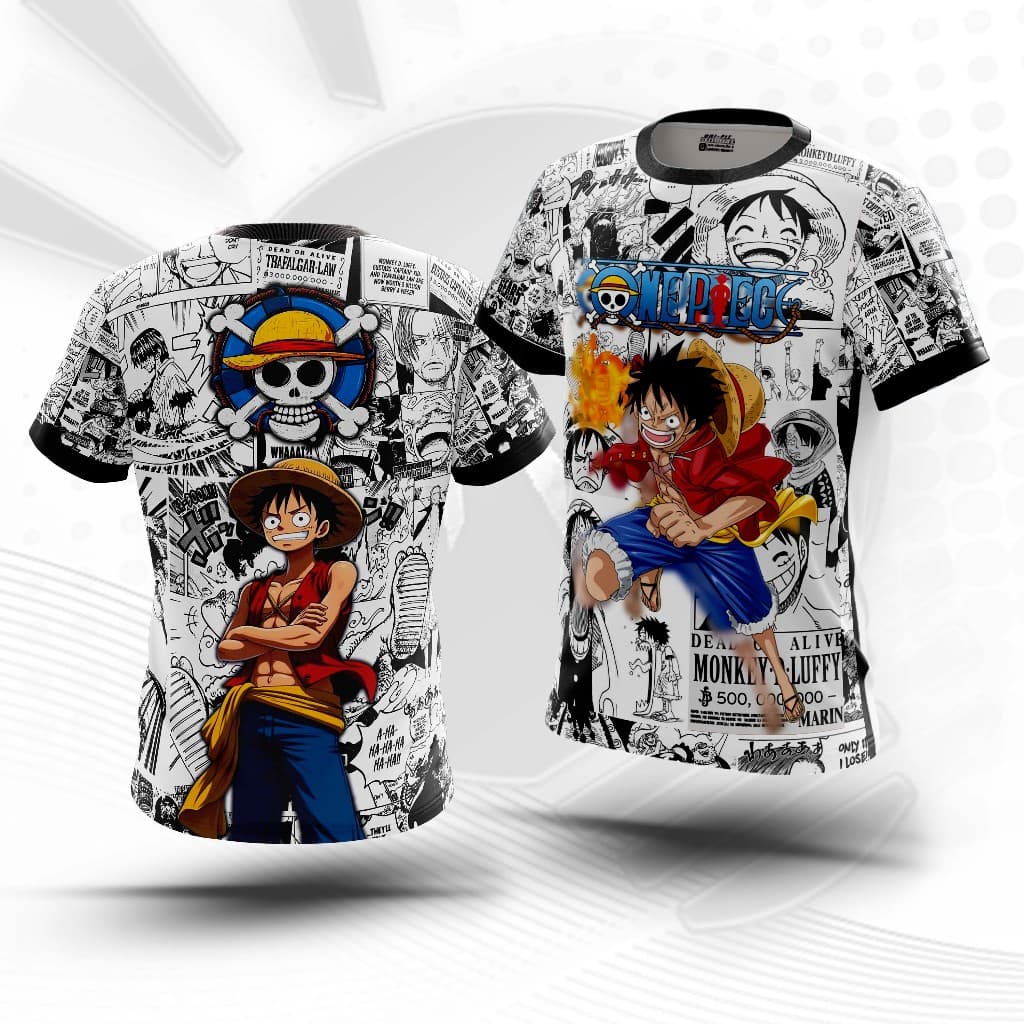 Camiseta camisa tshirt Anime One Piece MONKEY D. LUFFY Masculina Feminina Infantil