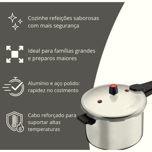 Panela De Pressão Gigante 10L, 7L Profissional Fechamento Externo Grande Industrial Feijão Feijoada