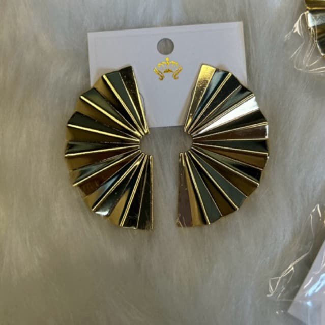 Brinco Feminino Dourado Moderno Geométrico | Brinco de Festa Grande Estilo Luxo Folheado Moda Elegante