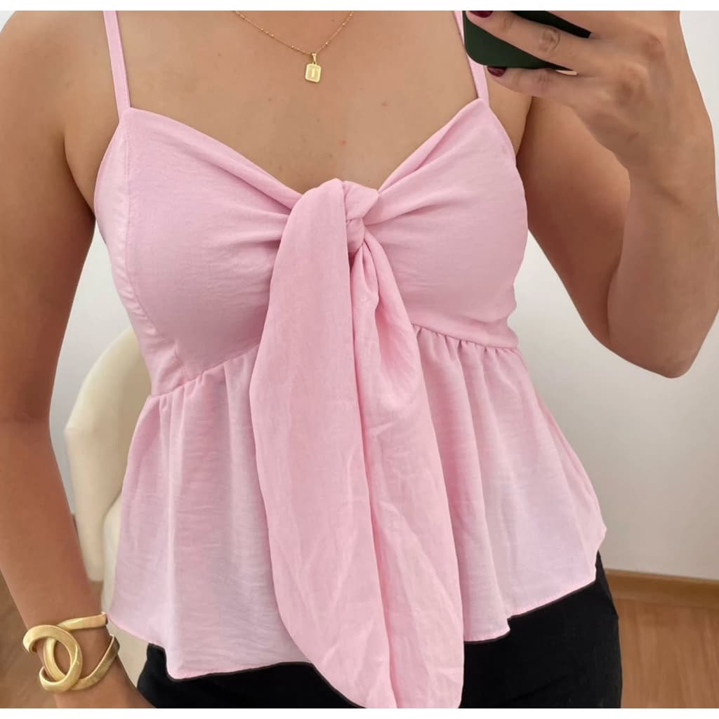Blusa  Feminina  BATINHA de amaraçao frontal Alcinha ajustável Soltinha Verão
