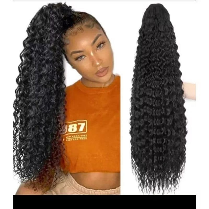 Aplique Rabo de Cavalo Cacheado Orgânico 60 cm 200 Gramas Idêntico ao Cabelo Humano