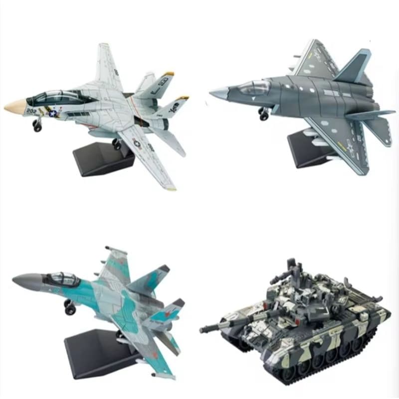 Kit jatos de combate caça F14, SU 35, F 22, tanque de guerra, coleção
