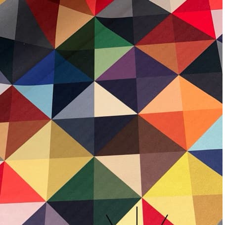 Tecido Sofá Sued Veludo Estampado Triângulo Colorido