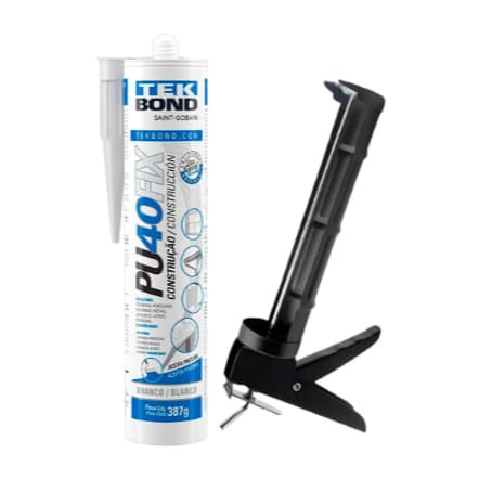 Kit Selante PU 40 Tek Bond Fix 387g + Aplicador Cores Preto, Branco, Cinza