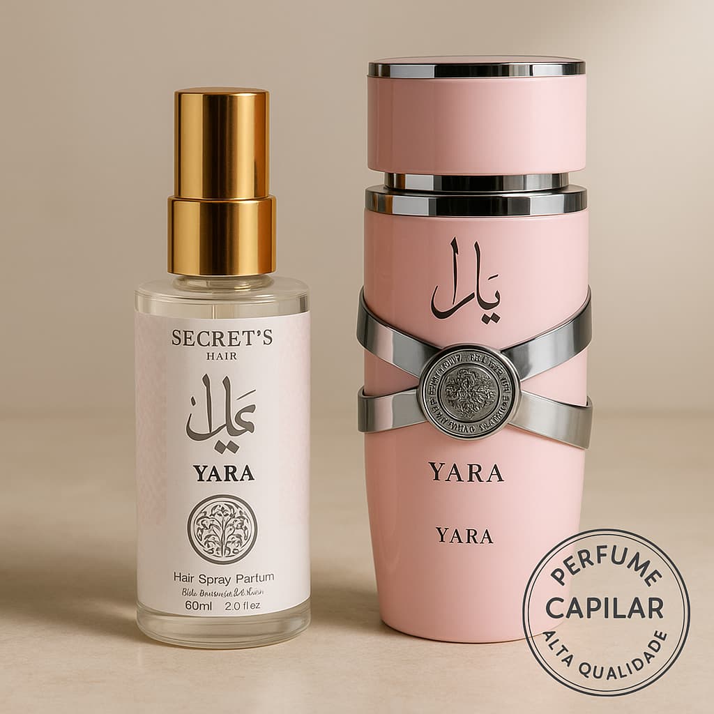 Perfume Capilar Secret's Hair Yara 60ml – Doce Floral Alta Fixação e Brilho, Projeção Envolvente