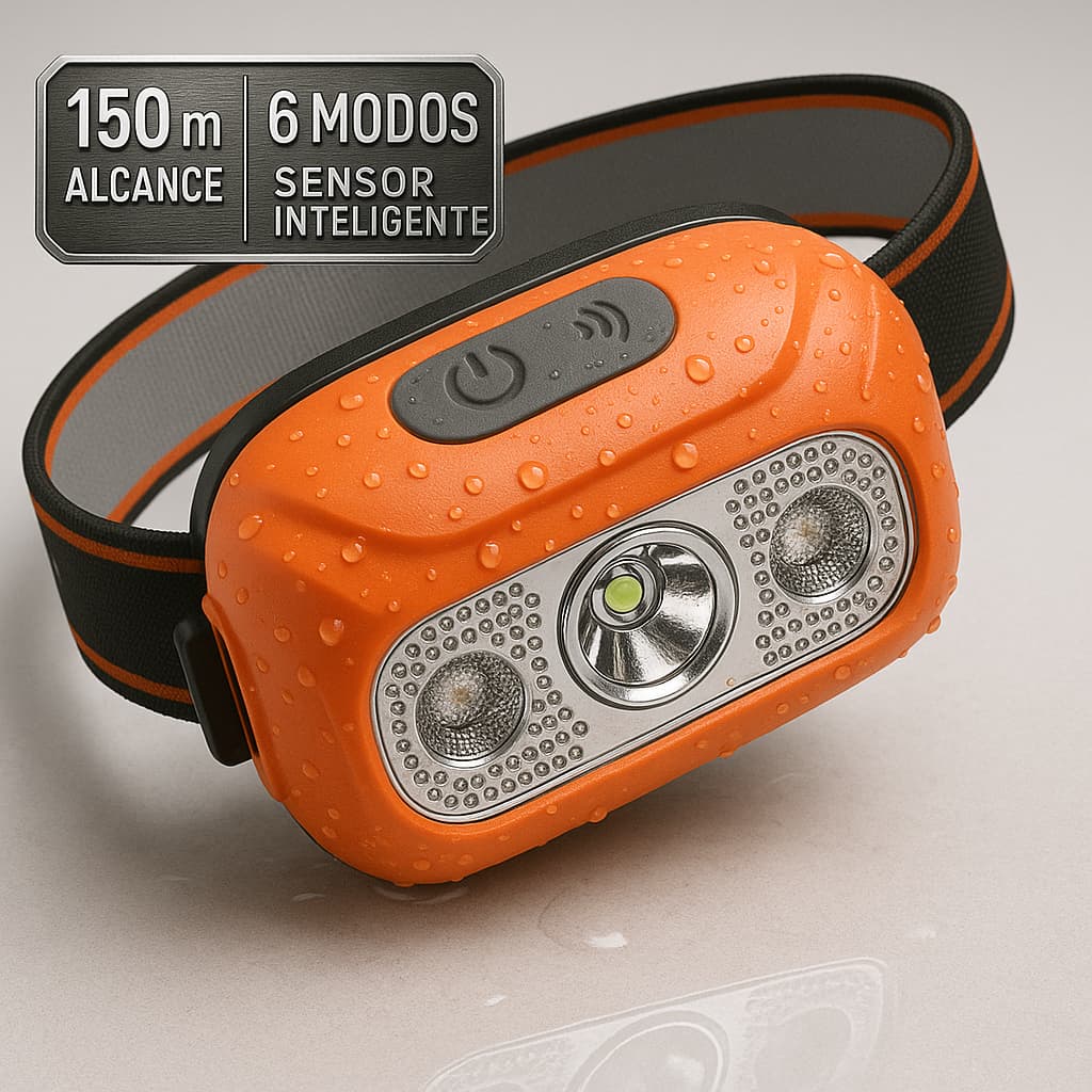 Lanterna Cabeça Premium Recarregavel Sensor Prova D'água
