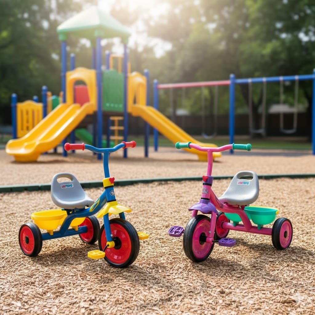 Triciclo Infantil Azul Rosa Veiculo Seguro Estavel Confortavel Diversao Criancas