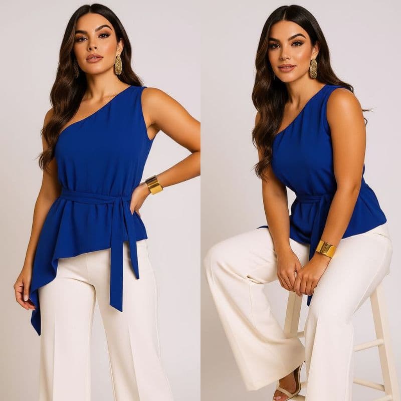 Bata assimétricas blusa feminina  Moda Evangélica Elegante