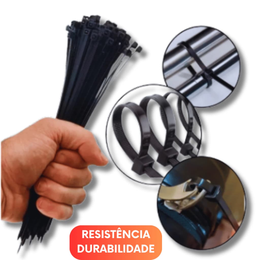 Abraçadeiras de Nylon Enforca Gato preto 3,.6 X 150MM Premium Multiuso Resistente Durável