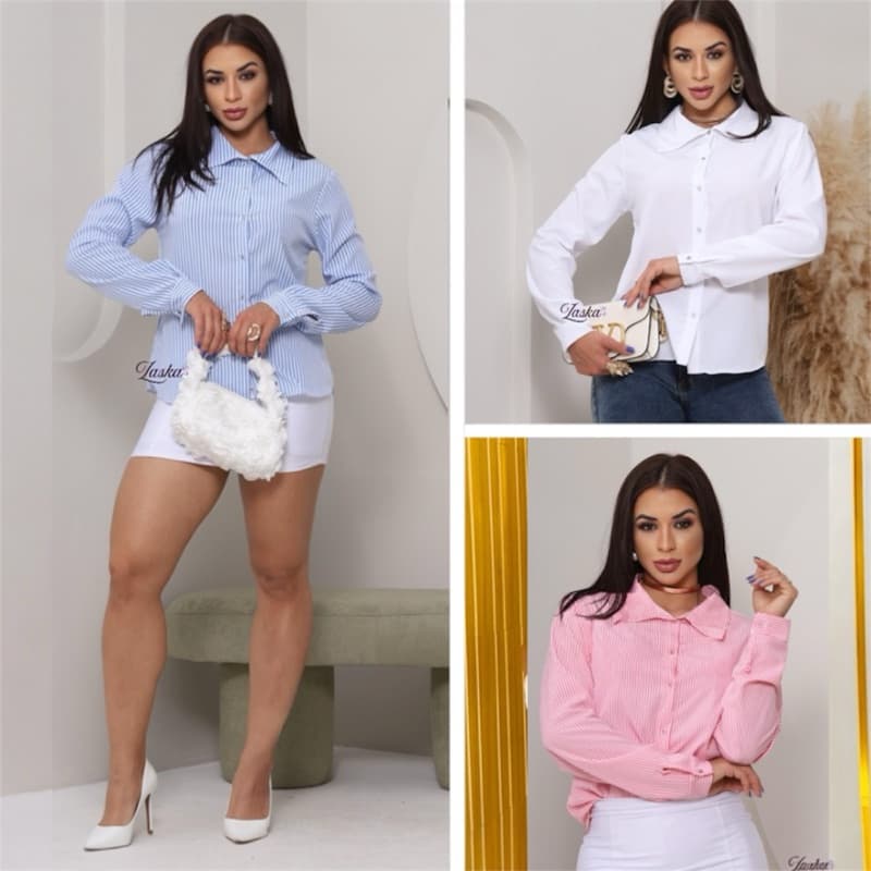 Camisa  Social Listrado de Manga Longa Tendência 2025