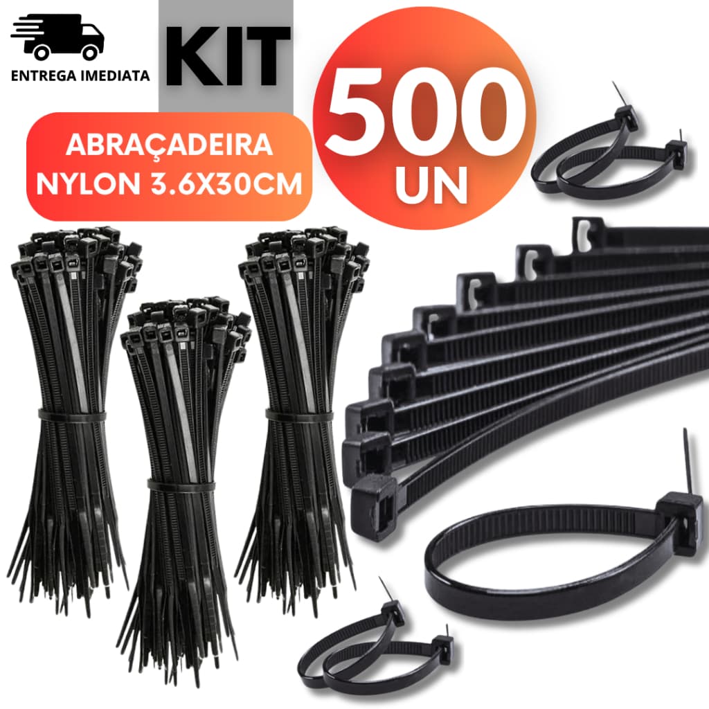 500 Abraçadeira de Nylon 3.6 X 300MM Enforca Gato Braçadeira Cintas Plásticas Super Resistente Presilha Multifuncional