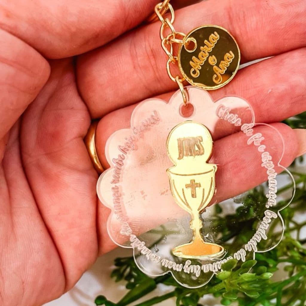 Chaveiro Acrílico Personalizado- Lembrança 1° Eucaristia