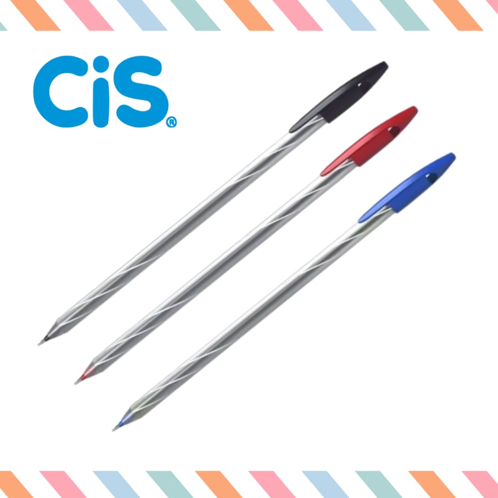 🖊️ Kit 3 Canetas Esferográficas CIS Spiro Pro 0.7mm Ponta Fina