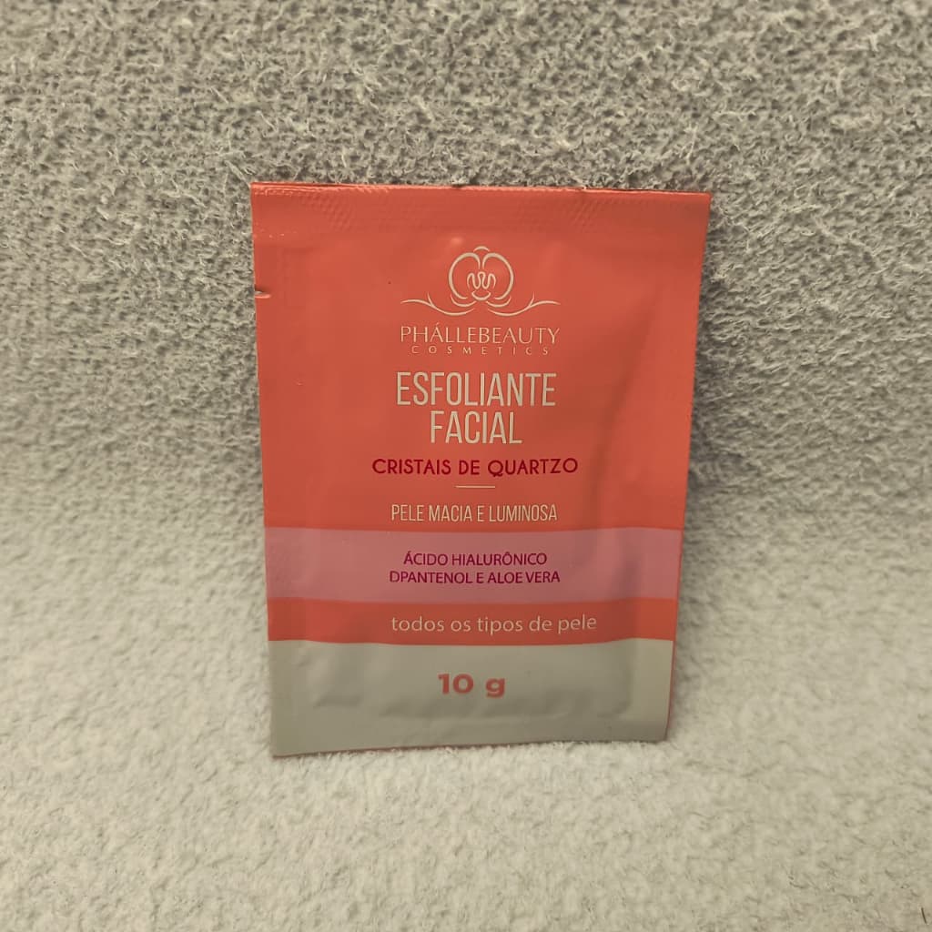 Esfoliante Facial Cristais de Quartzo Phallebeauty 10g– Limpeza Profunda, Pele Macia e Renovada