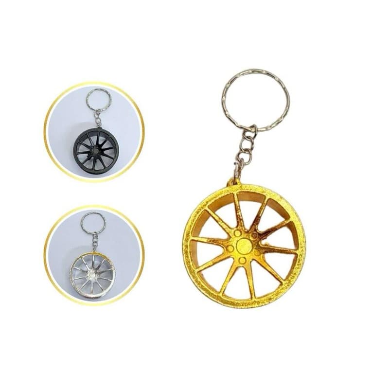 Chaveiro de Metal Roda de Carro