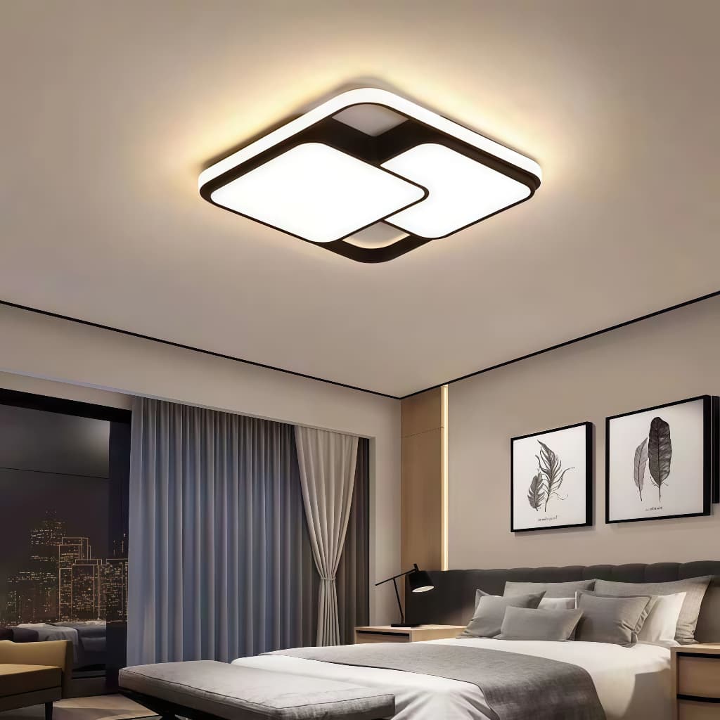 Luminária Teto Plafon Luminária moderna Led Sobrepor Moderna 3 Em 1 Quadrado Bivolt 3 Cores