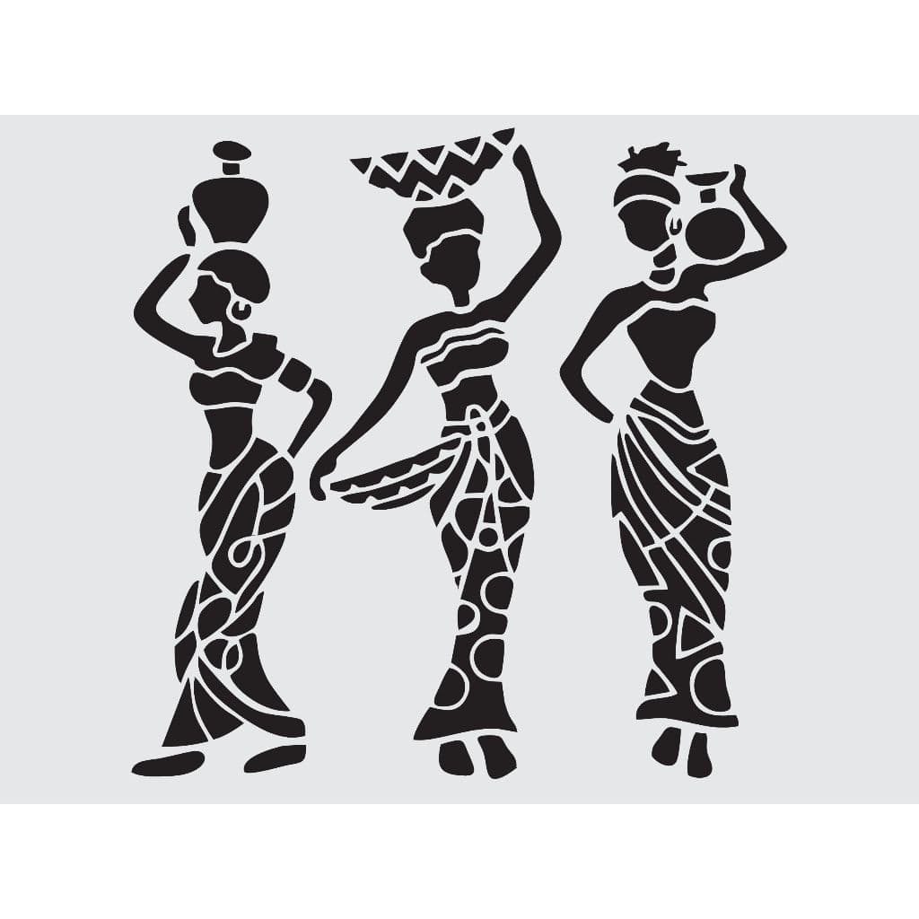 CUT0046 - Stencil Pintura 15X20cm Mulher Africana Mylar 190 Micras