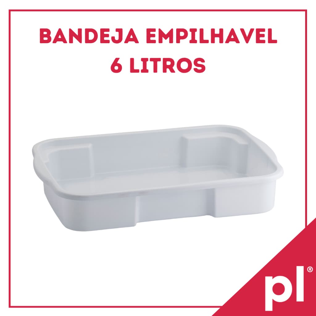 Kit 10 Bandejas 6 Litros Empilhável Para Salgados Carnes e Congelados em Plástico Resistente