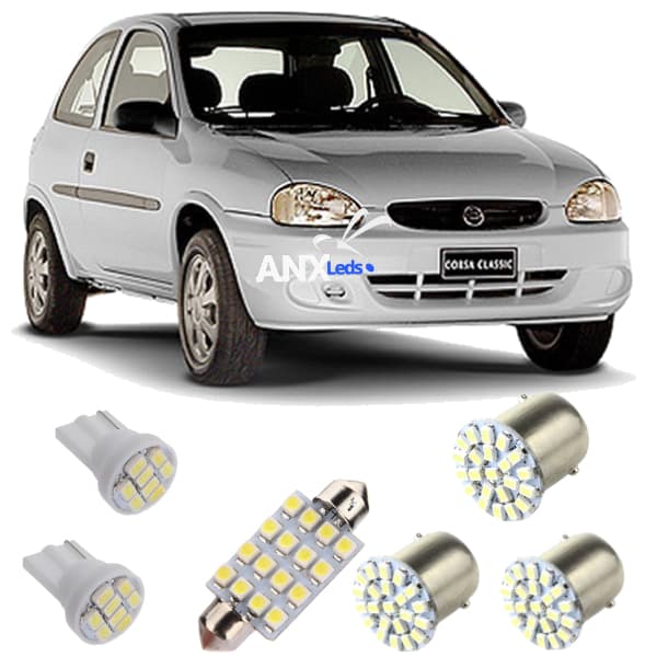 Kit Lâmpada Led Corsa Wind Sedan Classic 1994 / 2010