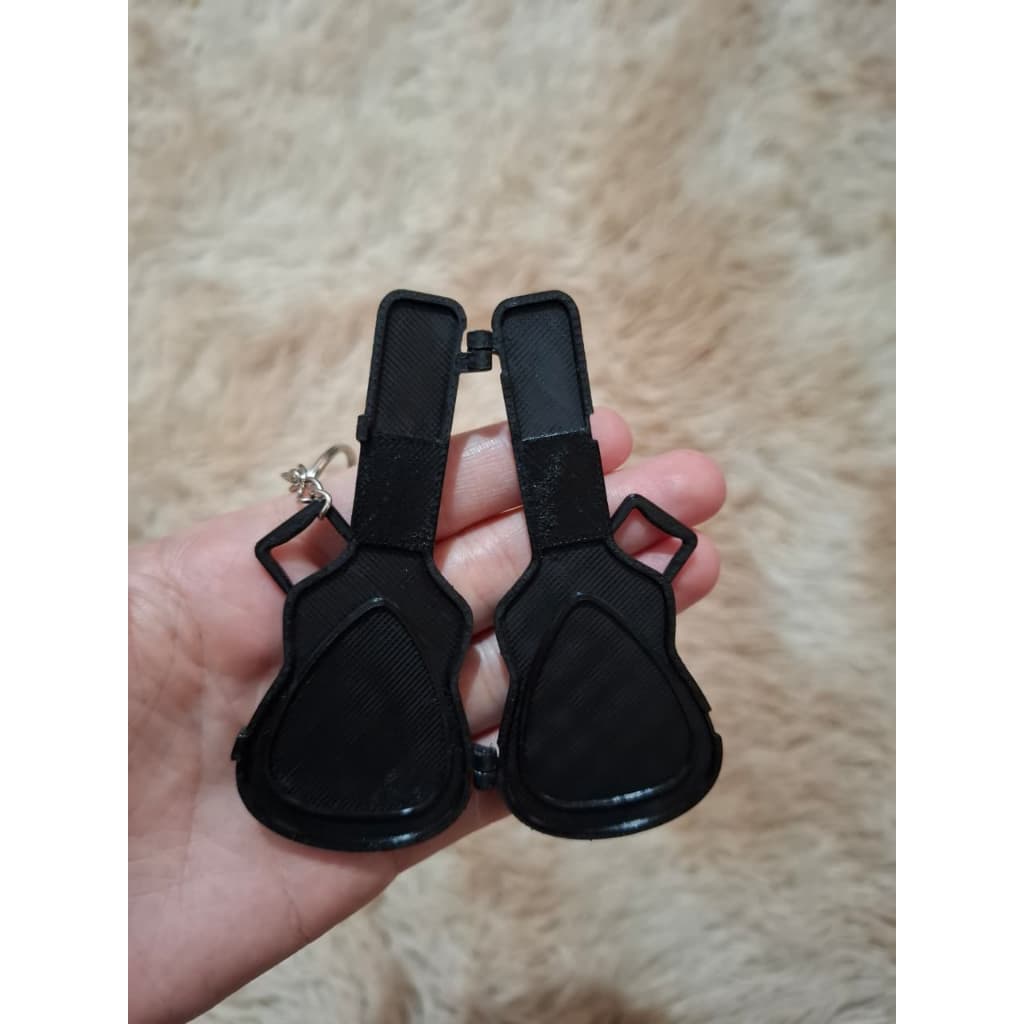 Chaveiro Porta Palheta Hard Case Estojo Mini Violão Guitarra Contra Baixo Presente Criativo para Músicos