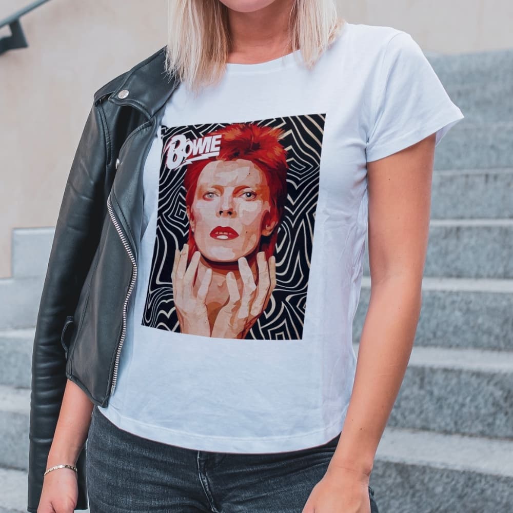 Camiseta David Bowie baby look unissex