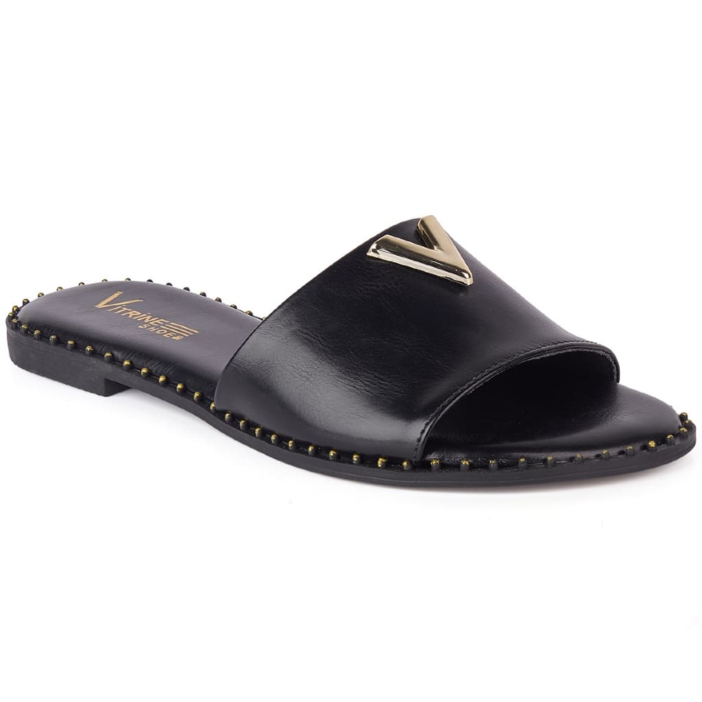 Chinelo Sandália Rasteirinha Vitrine shoes Verão detalhe metalizado