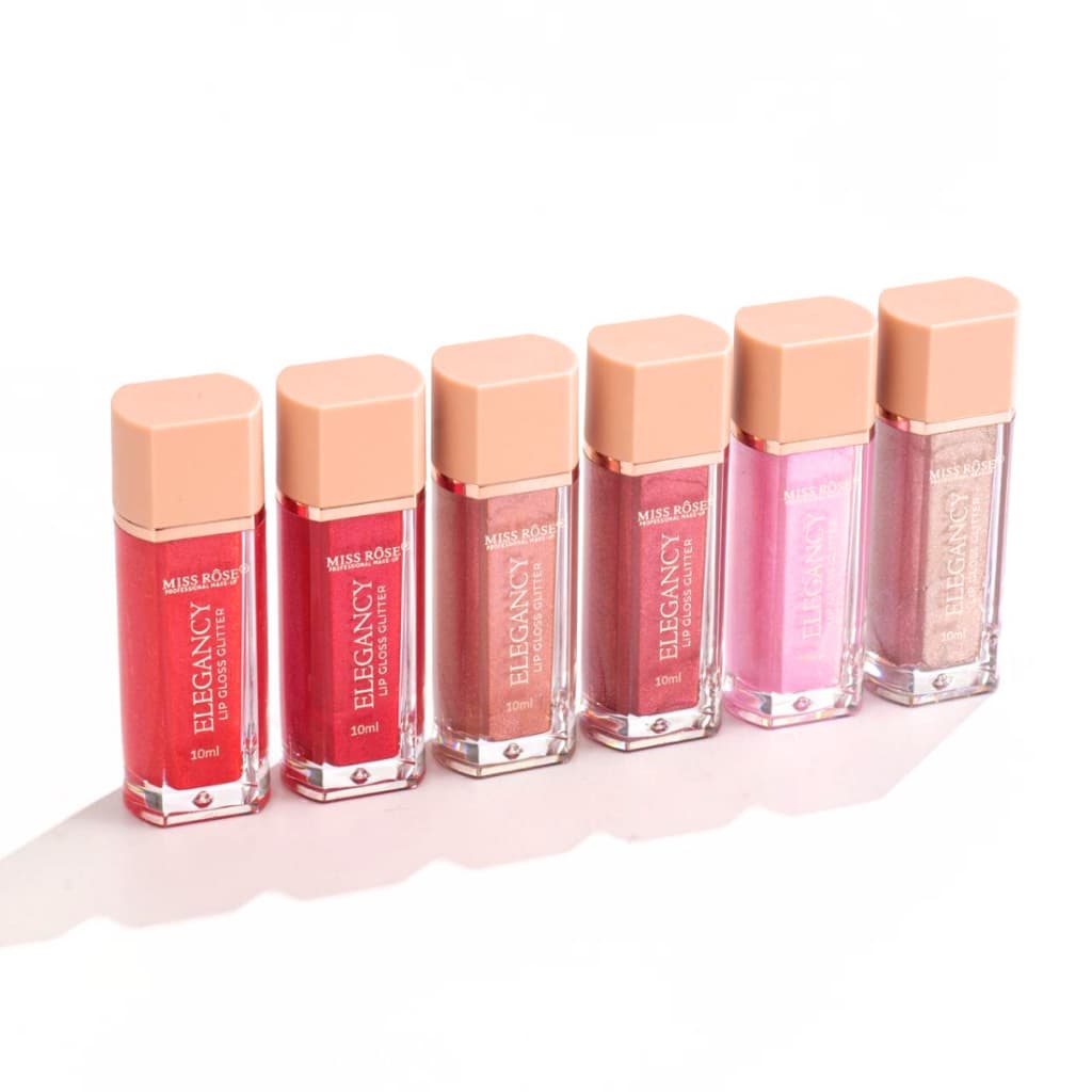 Lip Gloss Glitter Elegancy Labial Boca Com Brilho 10ml Miss Rose