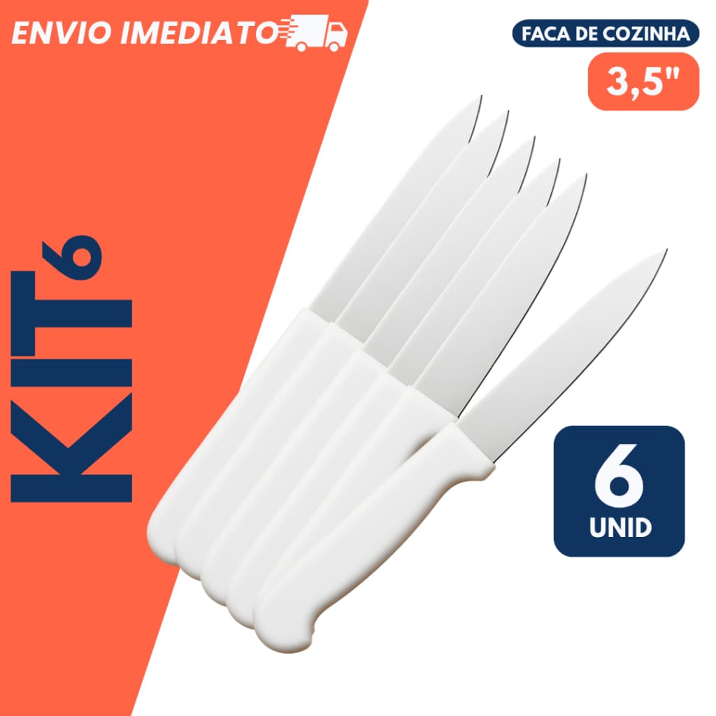 Kit 2/4/6 Faca Cozinha Corte Fruta Verdura Carnes Faquinha Churrasco Chef Cozinha Profissional
