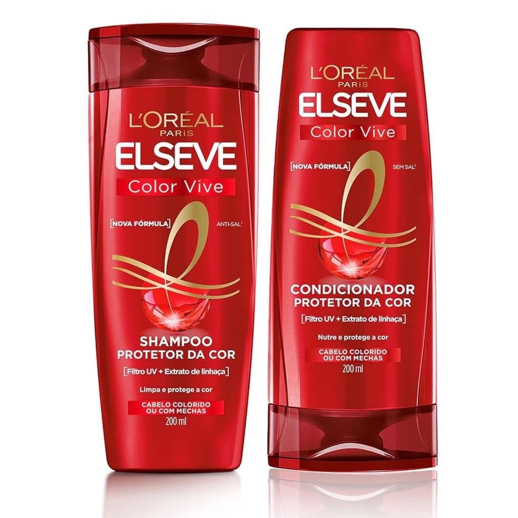 KIT SHAMPOO + CONDICIONADOR ELSEVE COLOR VIVE LORÉAL PARIS 200ML - 2 Itens