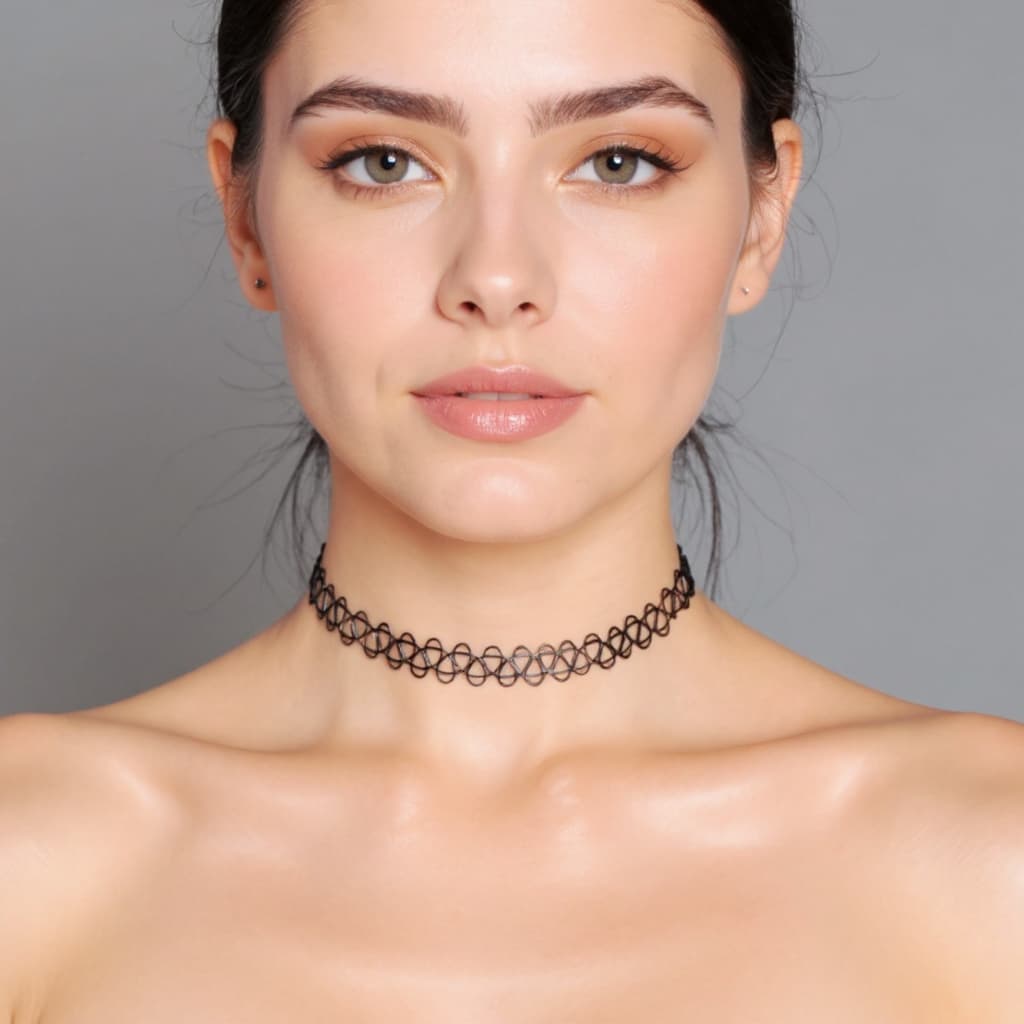 1, 2 OU 3 Colares Gargantilha Coleira Choker Tattoo Adulto Infantil Unissex Estilo ÚNICO Presente Clima