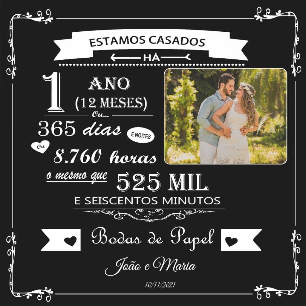 Quadro Presente Bodas de Casamento Namoro Casal Azulejo Personalizado com Foto do Casal Quadro Bodas 15x15 cm