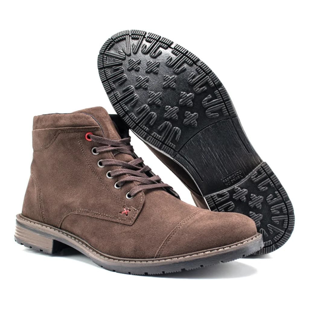 Bota Coturno Chelsea Masculina em Couro camurça