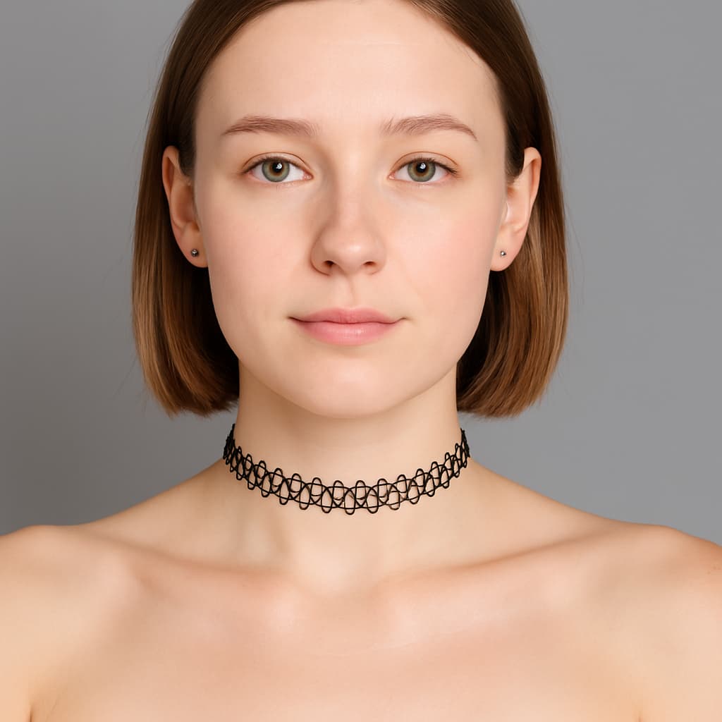 Colares Gargantilha Coleira Choker Tattoo Adulto Infantil Unissex Look de Halloween